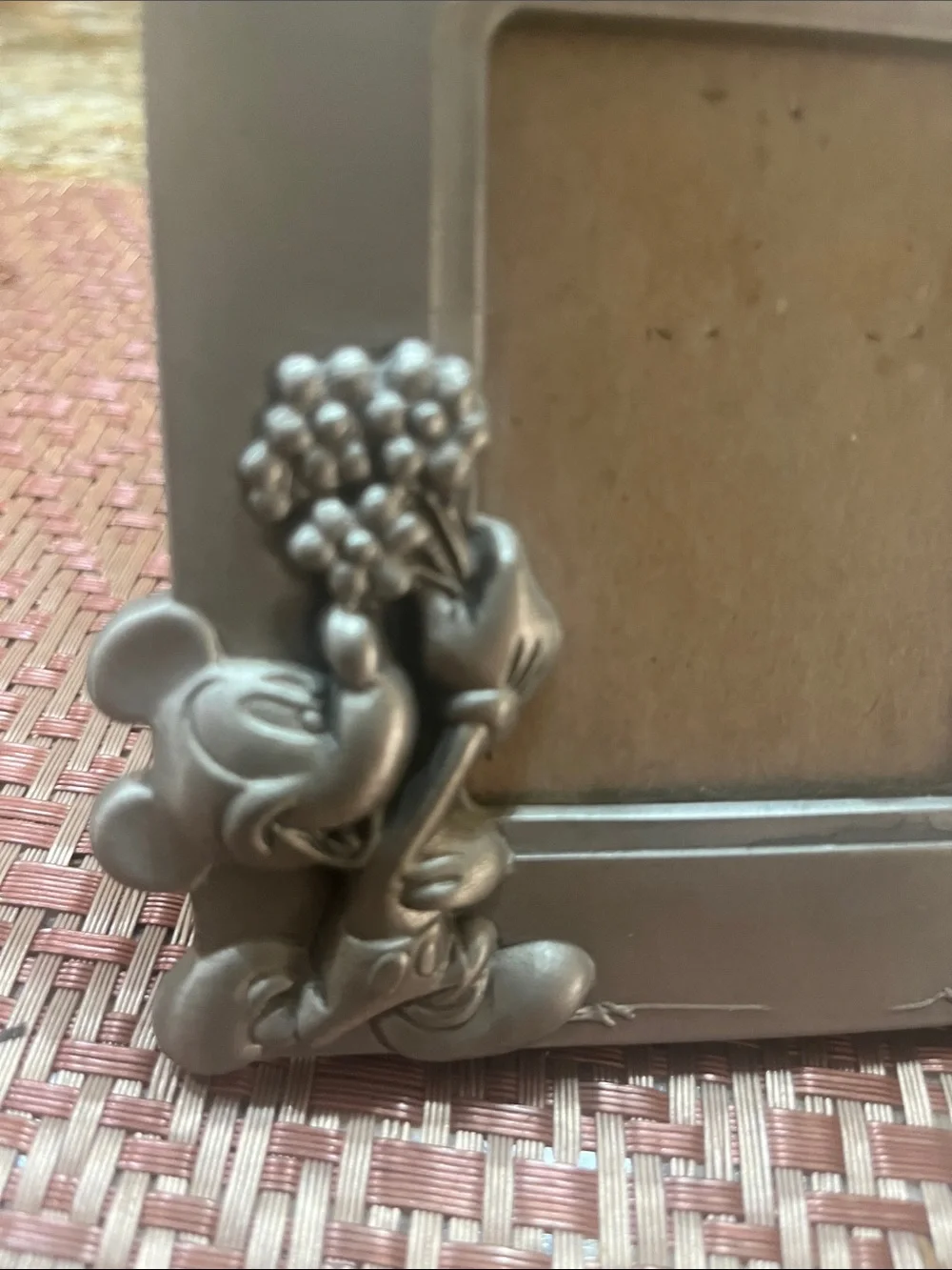 Silver Disney-Inspired Minnie & Mickey Decorative Photo Frame